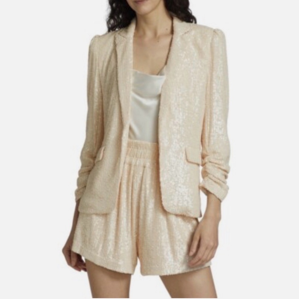 NWT GENERATION LOVE SERAFINA SEQUIN SHELL OPEN FRONT LUXE BLAZER SIZE L